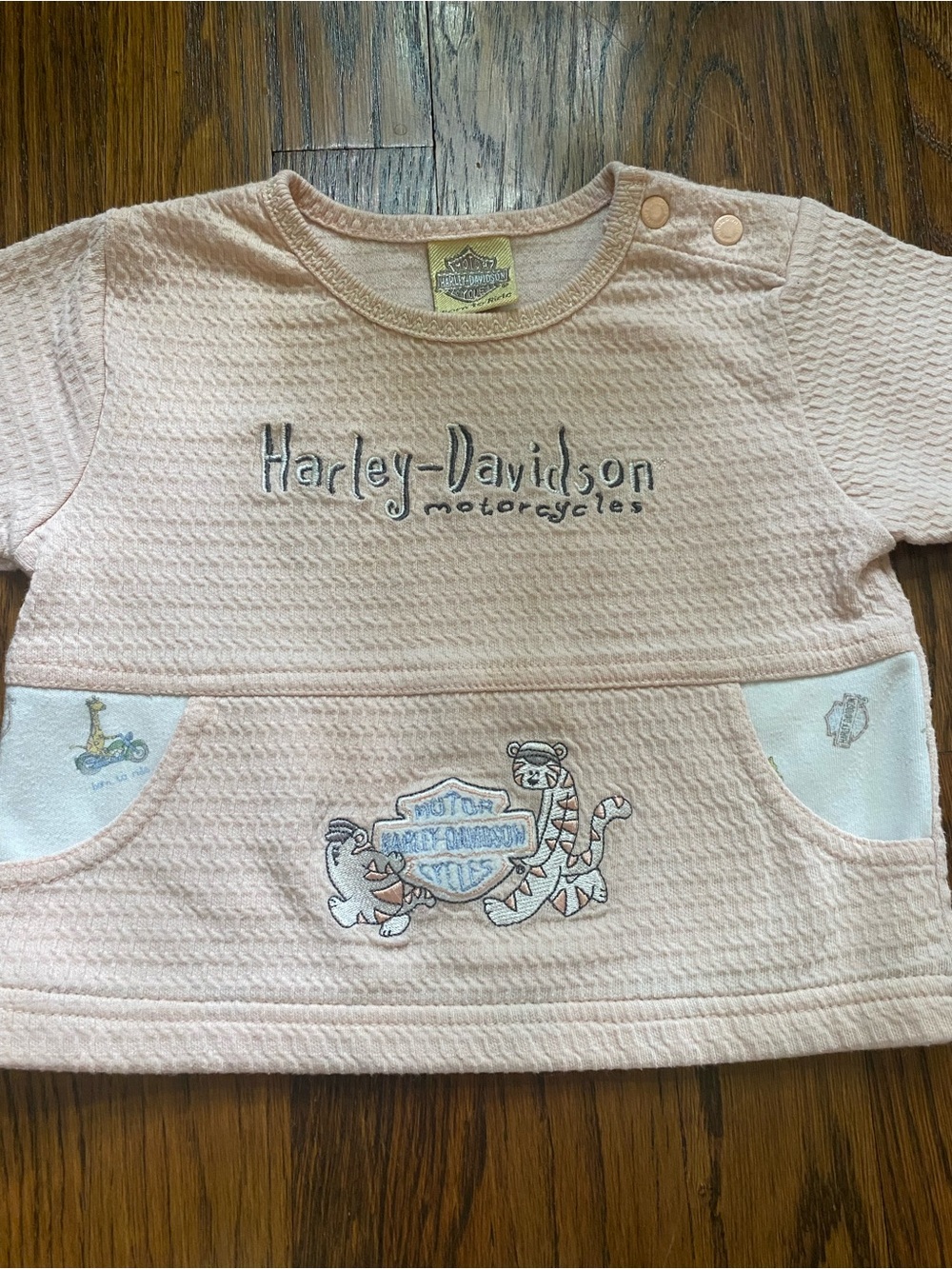 Harley-Davidson Motorcycle Born to Ride Infant Girl Pink Shirt 3/6 Months Cotton
